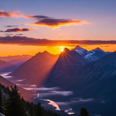Sun over the mountains