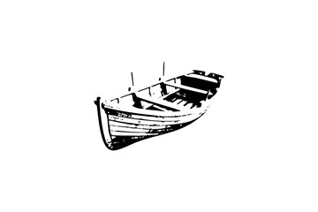 Vector Detailed vector of a classic rowboat.