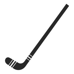 Black and white hockey stick vector on white background.
