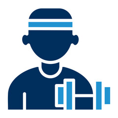 Fitness Trainer Blue Color Icon