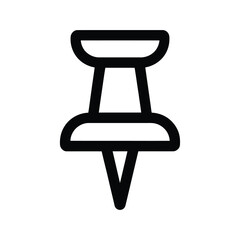 Simple black and white icon of a pushpin