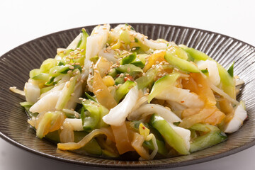 中華くらげ　かまぼこ　豆もやし　きゅうり　和え物