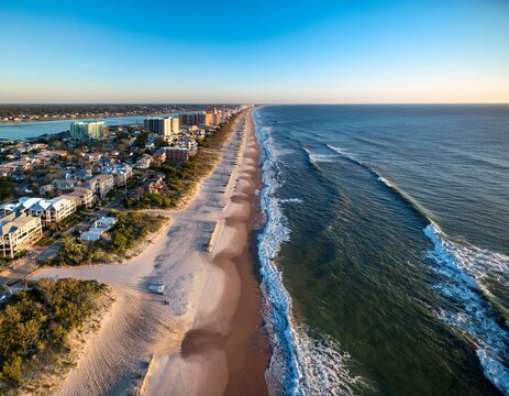 wrightsville beach in wilmington north carolina aerial view