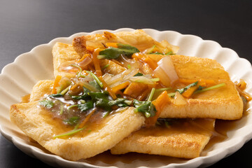 油揚げの野菜あんかけ