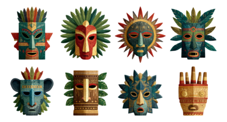 Colorful Decorative Masks Collection Featuring Unique Shapes and Styles