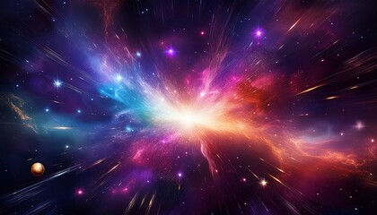 Naklejka premium cosmic starburst with nebulae