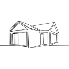 Simple sketch of a modern garage with two bays