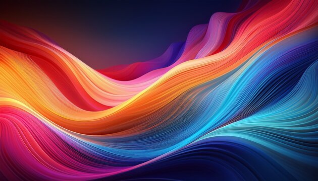 abstract colorful flowing waves with smooth gradient lines and vibrant glow