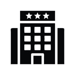 ThreeStar Hotel Icon Black Silhouette Building