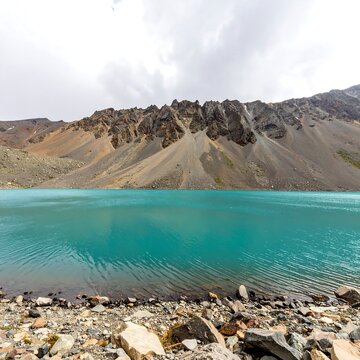 Mountain lake reflecting a cloudy sky (1)