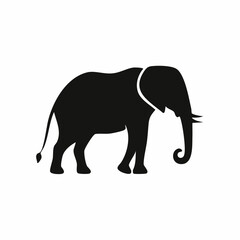 Fototapeta premium Elephant standing calmly in the african savanna, showcasing its majestic presence and strength in a simple, yet powerful silhouette.