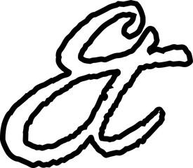 Ampersand icon modern vector illustration designed with elegant curves, minimal balance, and timeless typographic style, representing the universal symbol of “and” widely used in design, branding,