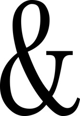 Ampersand icon modern vector illustration designed with elegant curves, minimal balance, and timeless typographic style, representing the universal symbol of “and” widely used in design, branding,