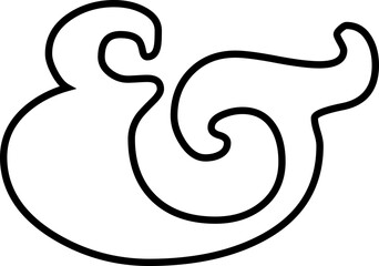 Ampersand icon modern vector illustration designed with elegant curves, minimal balance, and timeless typographic style, representing the universal symbol of “and” widely used in design, branding,
