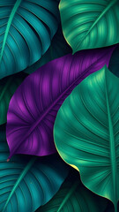 Colorful tropical leaves pattern
