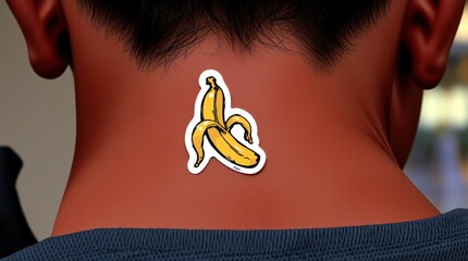 Banana Peel Prank, Funny Sticker Art, Back Humor Design, Unexpected Slip Photo, Comical Back Fun