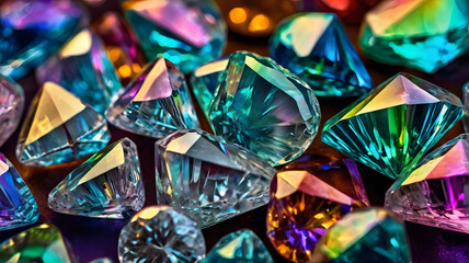 Fototapeta premium Colorful Spectrum Reflections on Luxury Crystals