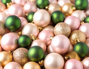 Christmas ornaments in pastel colors