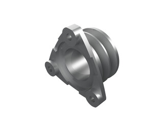 Advanced Diesel Engine Pulley (Flywheel Ready) - Silver 3D Rendered Industrial Mechanical Part, Multi-Groove Design, Isolated on HD Transparent PNG for Automotive Engineering and Belt Drive Systems.