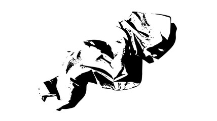 Vector Abstract figure of a person in dynamic pose black vector .