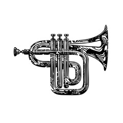 Naklejka premium Vector Detailed vector of a vintage brass wind instrument.