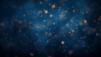 Magical Golden Particles on a Dark Blue Canvas