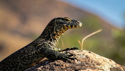 Obraz premium Firefly monitor lizard rests