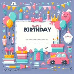 Modern Abstract Happy Birthday Design