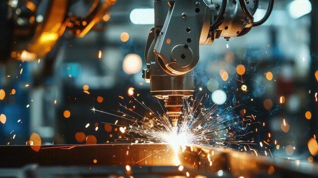 Robot welding metal