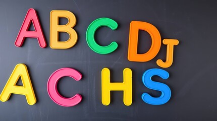 Colorful Letters on Chalkboard.