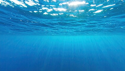 Underwater Ocean Scene with Sunlight and Calm Waves