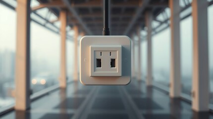 Modern Power Outlet with Urban Setting.