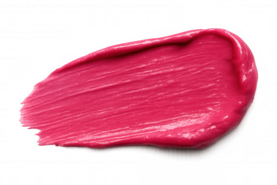 Vibrant pink lipstick smear on a transparent background, perfect for beauty and makeup projects