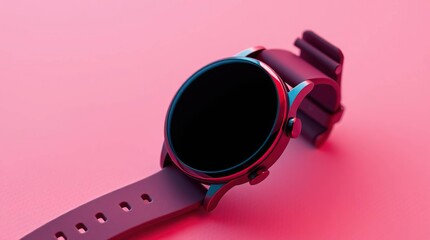 Modern Smartwatch on Pink.