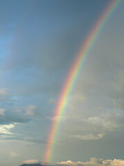 Tokyo, Japan - September 11, 2025: Closeup of an edge Rainbow at dawn