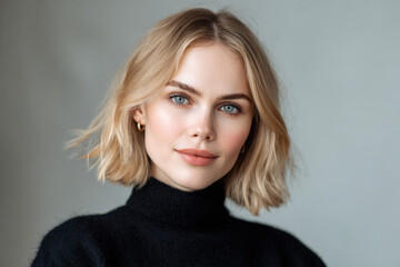Naklejka premium create stylish studio portrait photograph featuring ultrathin lines against clean background