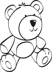 cute teddy bear cartoon design silhouette illustration vector sketch