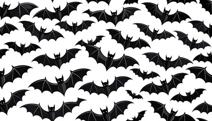 Bats pattern on white background