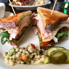 Turkey Sandwich with Couscous and Pickle Slices