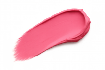 Creamy pink lipstick smear on a transparent background, perfect for beauty and makeup projects