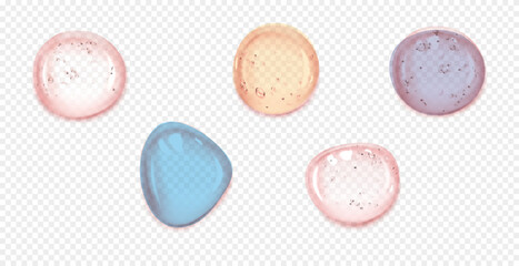 Collagen serum or essence drops . Collagen serum bubbles. Cosmetic essence. Concept skincare cosmetics solution