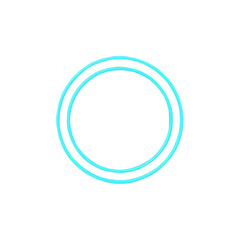 Fototapeta premium Clean and minimalist digital graphic featuring two concentric, vibrant cyan circles, creating a simple, modern design element ideal for various visual projects and branding applications