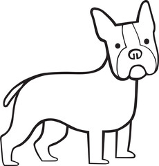 vector sketch illustration silhouette design caricature image of a house guard dog