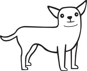 vector sketch illustration silhouette design caricature image of a house guard dog