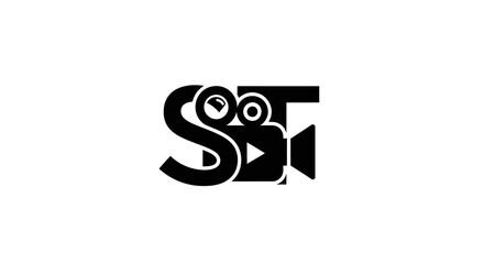 Creative logo design featuring stylized letters and integrated vintage camera icon