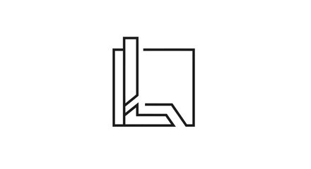 Minimalist geometric logo concept depicting abstract structure with bold lines design