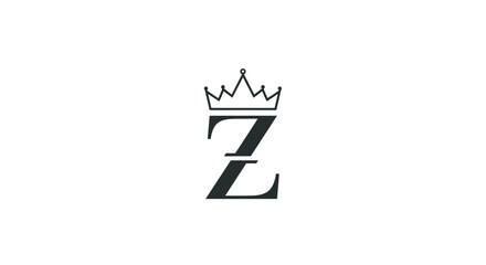 Elegant letter Z emblem design with sophisticated crown for business identity and branding
