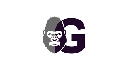 Gorilla branding concept integrated with the letter G for visual identity creation