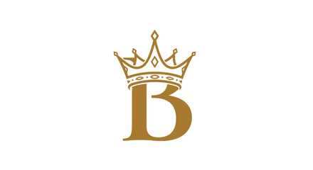 Elegant 'B' initial adorned with a regal crown emblem for luxury brand creation © Alis