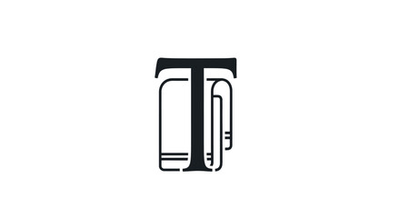 Elegant letter T and towel graphic illustration for laundry or cleaning services logo design